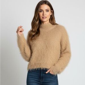 Women's Fuzzy Tan Sweater